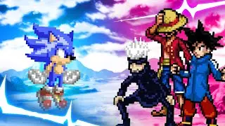 COLOQUEI O SONIC PRA LUTAR CONTRA TODOS OS PERSONAGENS MAIS ROUBADOS DO MUGEN, SERA QUE ELE SOLOU?