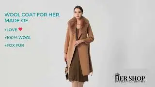 Wool Coats with Fox Fur Collar for Her
