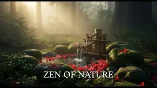 Tranquil Zen Forest Calm Bamboo Fountain and Candle Glow for Healing Meditation Sleep Serenity Peace