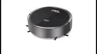 Sweeping Robot with Smart Sensor Protectio, Good for Hard Floors,Pet Hair,Carpets-Black-1DC1