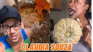Claudia Souza cozinhando