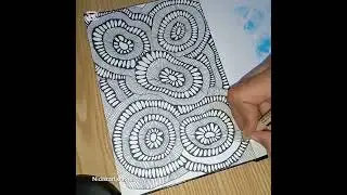 Mindful drawing session | zentangle patterns | one pen quiet thoughts |Nidazartjournal 
