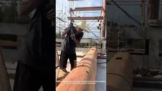 Mortise and tenon structure piling #wood #forgedfromiron #woodworking