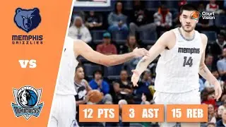 Zach Edey - 12 Points, 4 Blocks, 15 Rebounds vs Mavericks - 2025-26 Regular Season