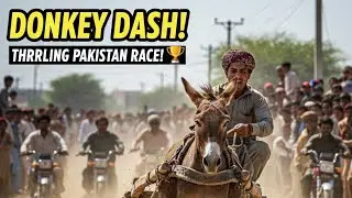 Ослиная гонка: захватывающие скачки в Пакистане! 🐴🏆
