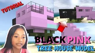 MINECRAFT: HOW TO MAKE TREE HOUSE USING MINE BLOCK CRAFT APP | BLACKPINK design| minecraft animation