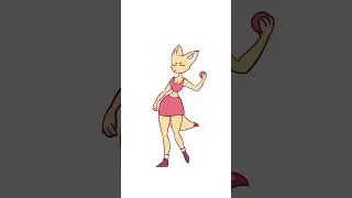 Fennec fox girl throws a ball #animation #fox