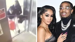 Talking #Quavo and #Saweetie physical altercation in elevator caught on camera