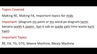 Cs 402 Mid Terms Important discussion (RE , Diagram making, Important Topics