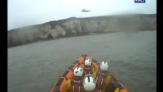 Flamborough and Bridlington RNLI launched to helicopter crash