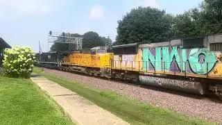 3 Progress Rail SD70AH-T4&rsquo;s trail on Eastbound UP Manifest