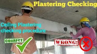 How ceiling plaster checking . ceiling plaster leveling check #ceilingplaster #buttonmarkfixing