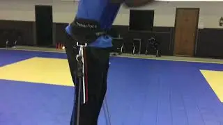 Basketball workout, heavy ball quick moves with floater finish, Vertimax work