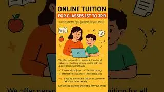 online tuition for class 1st to 3rd... we provide worksheets also... comment us now...#onlinetuition