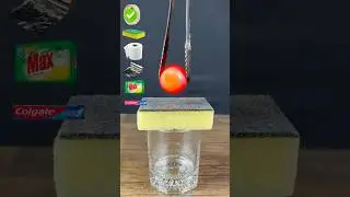 1000&deg;C Hot Metal Ball vs Sticky Tape+Sponge+Tissue+Foil Paper+Dish Wash+Toothpaste