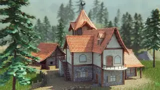 Medieval Fantasy Scene in Blender - 3D Timelapse