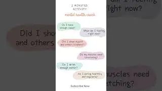Activity for Mental Health Check | @humanscience7687