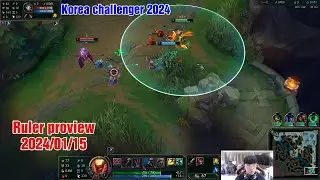 Ruler proview 2024/01/15 varus samira kalista kaisa Korea challenger | JDG Ruler第一视角