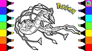 Pokemon Coloring Pages Mega Rayquaza colouring book fun for kids