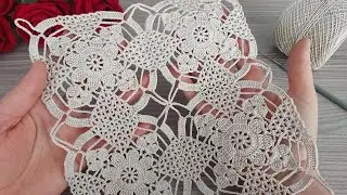 Seamless Crochet Lace Motif Join | Elegant Floral Square Fabric Tutorial!