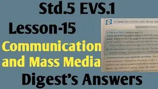 Std.5 EVS.1 Lesson 15 Communication and Mass Media Digest's Answers Maharashtra Board  