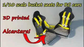 3d printed bucket seats with alcantara for 1/10 scale car model