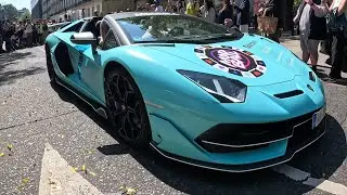 Modball 2024 Lamborghini Aventador SVJ exhaust sound and more - Start Line