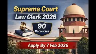 Supreme Court Law Clerk Recruitment 2026 📢 | 90 Vacancies | Law Graduates Govt Job 🔥 | Exam Date Out