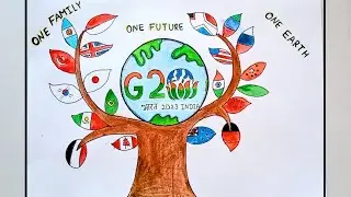 How to draw G20 summit | easy circle drawing