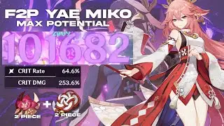 Yae Miko Damage Showcase + Guide | Best F2P DPS Damage Showcase |
