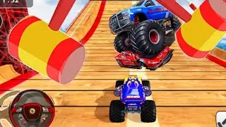 BABY Gaming|| MONSTER TRUCK CROSS DANGEROUS ROAD Truck GAME RACE 😲