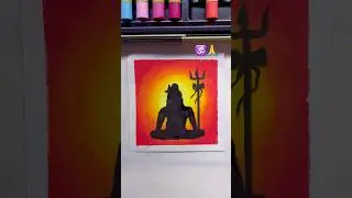 🔱 Shiv Calligraphy Art with Oil Pastels | Lord Shiva Meditation Drawing