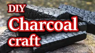 AMAZING IDEA/Charcoal coaster - Epoxy Finish/DIY Shou Sugi Ban Woodworking