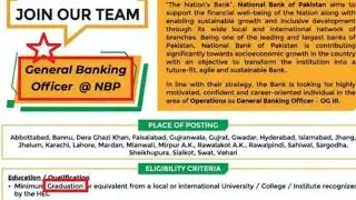 NBP Jobs 2026: Apply Now for General Banking & Processing Officer #NBPJobs #BankingJobs #banking 