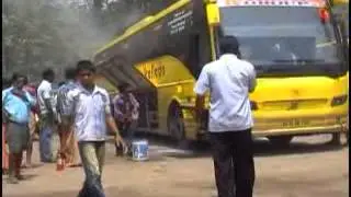 Volvo Bus Burn in Pathanapurram