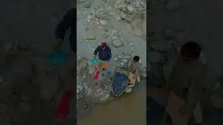 Gold prospecting at Indus River #gold #nature