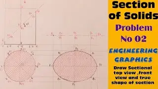 Section of Solids/Problem No 02/Engineering Graphics in Hindi/Engineering Drawing/Cylinder problem