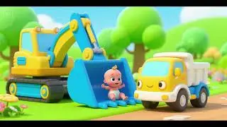 Bulldozer Helps Baby Truck | Teamwork & Helping Song for Kids | Nursery Rhymes & Learning Fun
