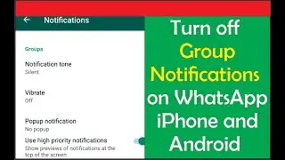 How to turn off Group Notifications on WhatsApp iPhone and Android - Turn Off Tone/Popup & Vibrate