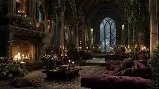 Gothic Castle FirePlace | Cozy Winter Fantasy Ambience | Perfect for Reading, Sleep, Study (3Hrs)