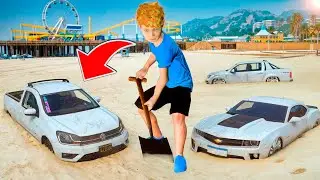 ENCONTRANDO MINI CARROS ENFERRUJADOS de CRIAN&Ccedil;AS no PARQUE DE DIVERS&Otilde;ES do GTA 5!🧐🚘