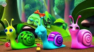 Five Little Snails Slide in the Rain  | Counting Song for Kids