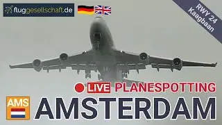 🛫 Airport LIVE: Amsterdam Schiphol Flughafen  | Windy Takeoffs #airportlive