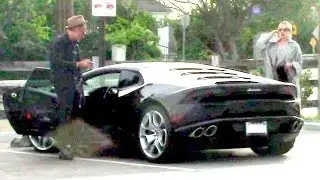Lady Gaga And Fiance Christian Carino Make A Coffee Run In A Black Lambo