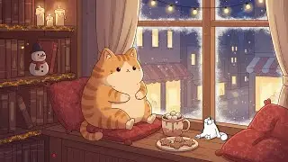 Cat Lofi Christmas ❄️☕ Cozy Window Seat Beats for Focus, Sleep & Snowfall