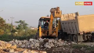 Jcb Crane loading stone in a truck - jcb loading video