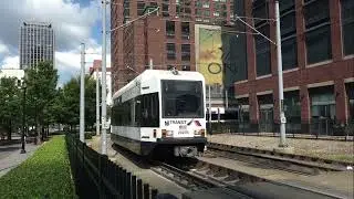 3 HBLR Trains on Sharp Curve near Harsimus Cove [07/23/2025]