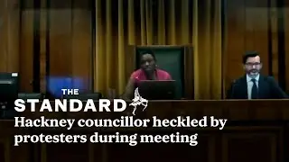 Moment Hackney councillor clashes with school's protestors during meeting