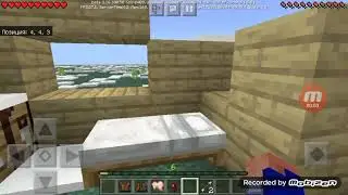 MINECRAFT PE 1.16 Выживание в зимнем плоском мире #3 Атака слаймов. Продолжаю строить дом.|DG4.