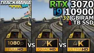 Trackmania Turbo | 1080p vs 1440p vs 2160p | RTX 3070 | i9 10900 | 32GB RAM | 1TB SSD